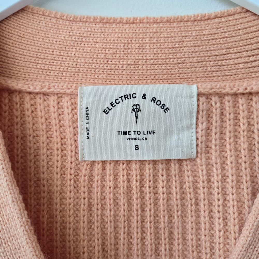 Electric & Rose NEW Cora Cardigan Sweater Orange Melon Color Womens Sz Small NWT - Picture 4 of 14